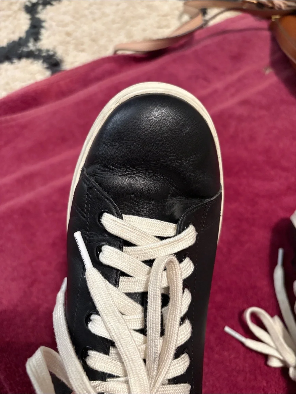 Tory Burch Howell Court Black Leather Low-Top Sneakers